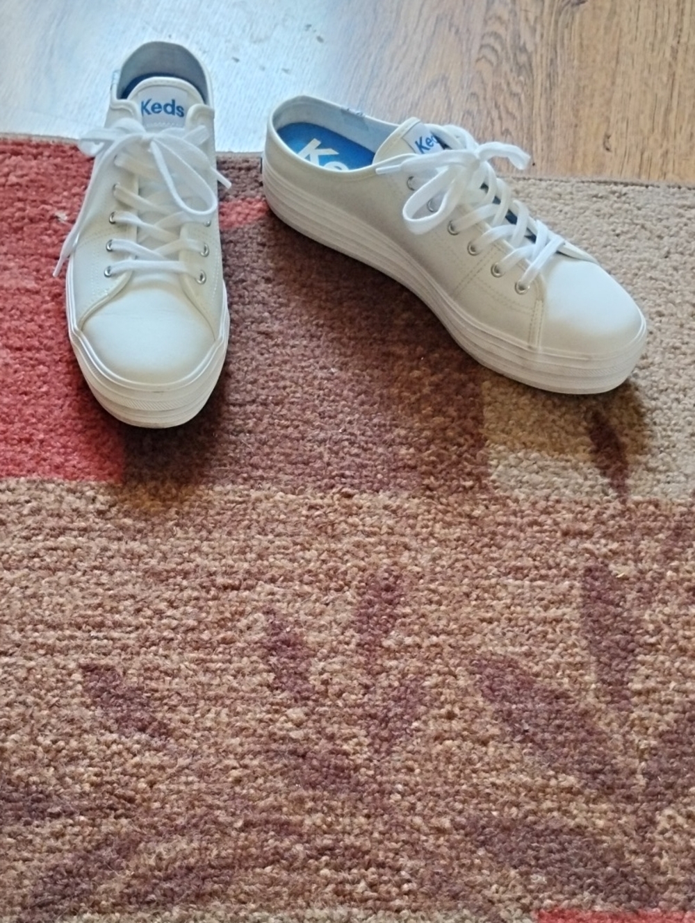 Keds White Lace-Up Kickstart Mule Sneakers